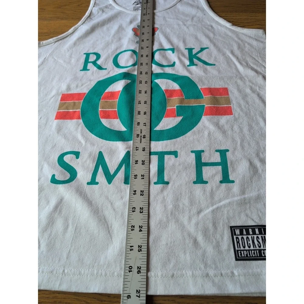 Rock Smith Men's  Explicit Tank Cotton T-Shirt White Size:‎ L